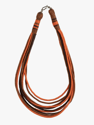 NecklaceMultistrand Patwa Thread Necklace in Brown & Rust OrangeKaladoraFlourish Planet