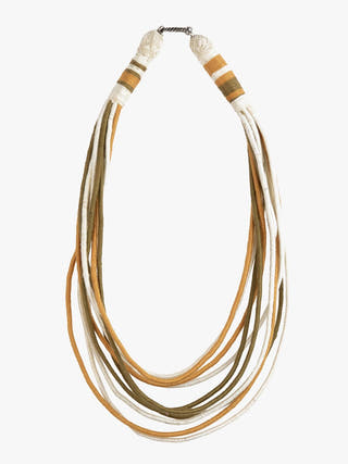 NecklaceMultistrand Patwa Thread Necklace in Mustard, Olive & CreamKaladoraFlourish Planet