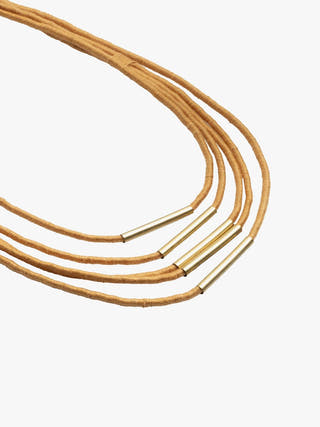 NecklaceMustard Multistrand Patwa Thread Necklace with Metal Tube AccentsKaladoraFlourish Planet