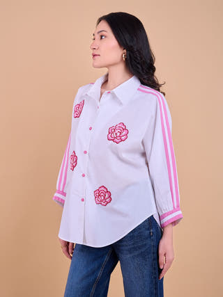 Embellished Harper Shirt | White