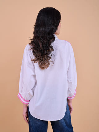 Embellished Harper Shirt | White