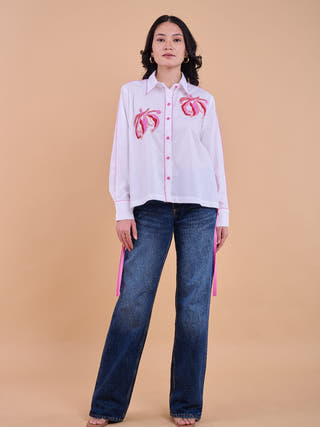 Embellished Cora Shirt | White