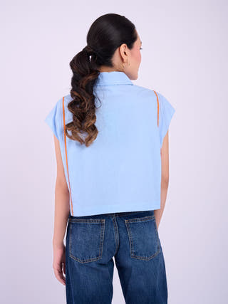 Bress Crop Shirt | Light Blue