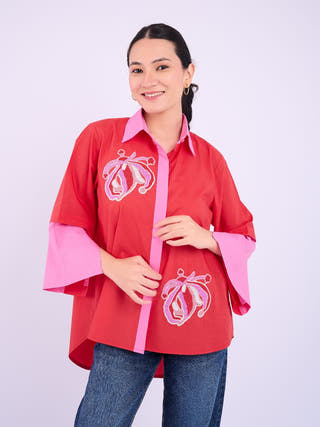 Embellished Teresa Shirt | Red