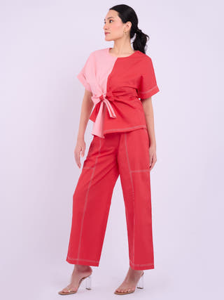 Nadine Set | Red & Light Pink