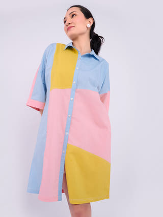 Zoe Colourblock | Blue and Yellow