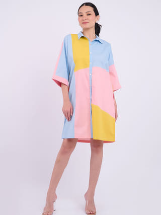 Zoe Colourblock | Blue and Yellow