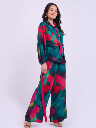 Skylar Crepe Shirt| Abstract Green