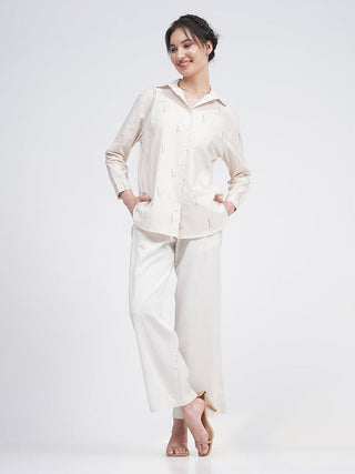 Organic Cotton Block Printed Jessica Shirt with Trousers Co-ords Set Saltpetre