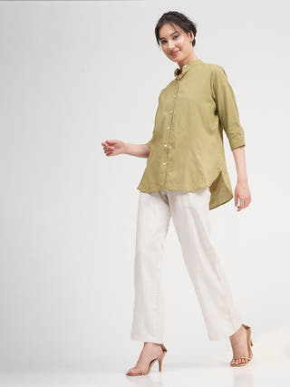 Organic Cotton Dianne Shirt with Trousers Co-ords Set Saltpetre