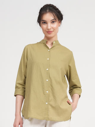 Organic Cotton Dianne Shirt with Trousers Co-ords Set Saltpetre
