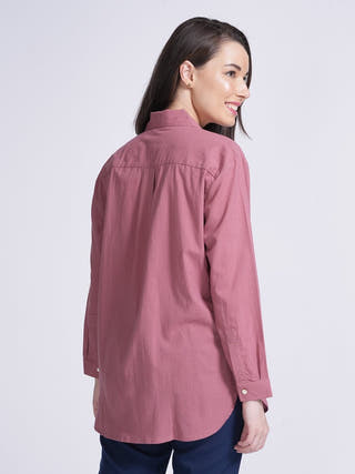 Organic Cotton Solid Jessica Shirt with Trousers Co-ord Set Saltpetre
