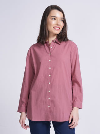 Organic Cotton Solid Jessica Shirt with Trousers Co-ord Set Saltpetre