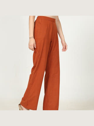 Organic Cotton Solid Long Shirt with Wide Leg Pant Co-ord Set Saltpetre
