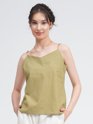 Organic Cotton Solid Slip Top with Trousers Co-ords Set Saltpetre