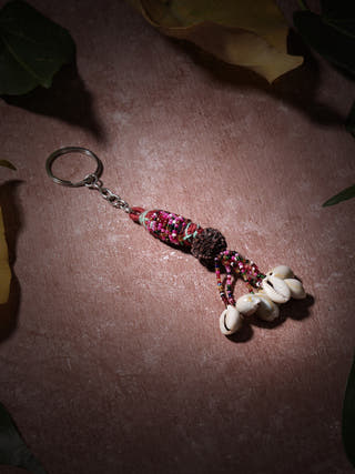 Personal AccessoriesPatwa Beaded Keychain with Rudraksha & Shell AccentsKaladoraFlourish Planet
