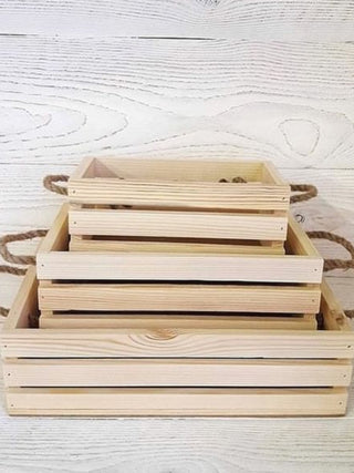 Pinewood Crate Basket for Storage THINK EARTH