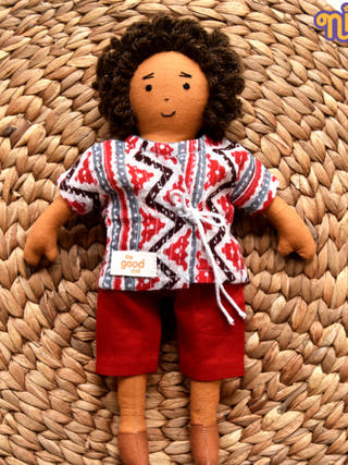Nilah's Younger Brother Raagu Boy Doll in Red shirt