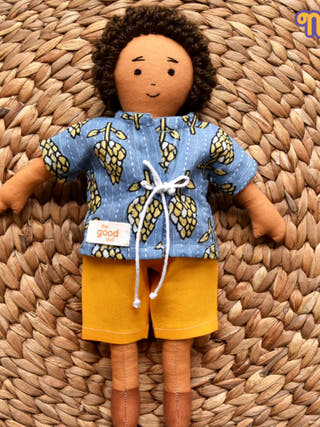 Nilah's Younger Brother Raagu Boy Doll in Blue shirt