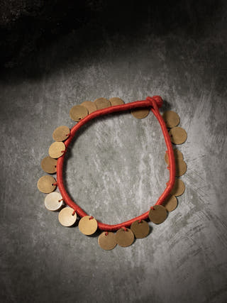 AnkletRed Patwa Thread Anklet with Coin CharmsKaladoraFlourish Planet