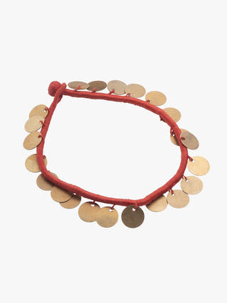 AnkletRed Patwa Thread Anklet with Coin CharmsKaladoraFlourish Planet