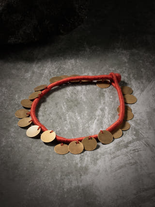 AnkletRed Patwa Thread Anklet with Coin CharmsKaladoraFlourish Planet