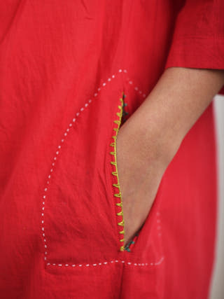 Rini Tunic with Hand Embroidered Collar Earth Route