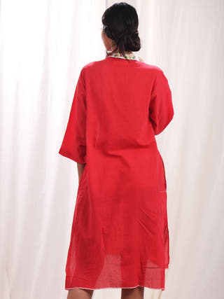 Rini Tunic with Hand Embroidered Collar Earth Route