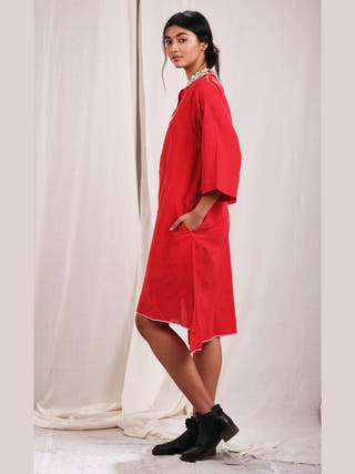 Rini Tunic with Hand Embroidered Collar Earth Route