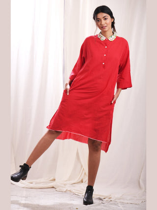 Rini Tunic with Hand Embroidered Collar Earth Route