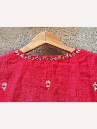 Roma Hand Embroidered Blouse in Handwoven Cotton