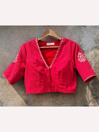 Roma Hand Embroidered Blouse in Handwoven Cotton