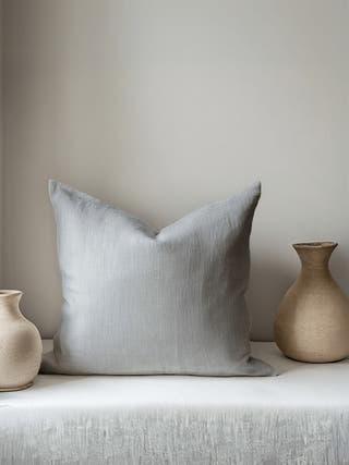 Saadiyat Ash Grey Cotton Cushion Cover