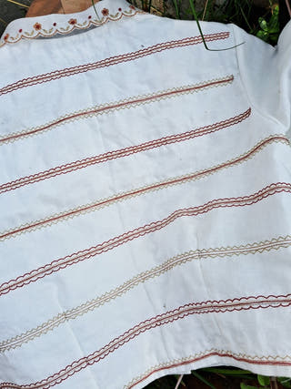 Shefali Hand Embroidered Blouse in Handwoven Cotton Muslin