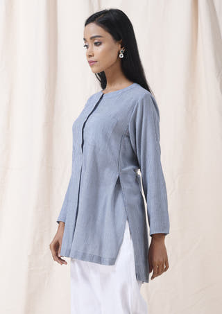 Slit Flap Striped Top