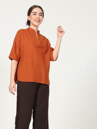 Solid Kimono Top with Wide Leg Pants Co-ord Set Saltpetre