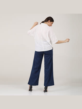 Solid Kimono Top with Wide Leg Pants Co-ord Set Saltpetre
