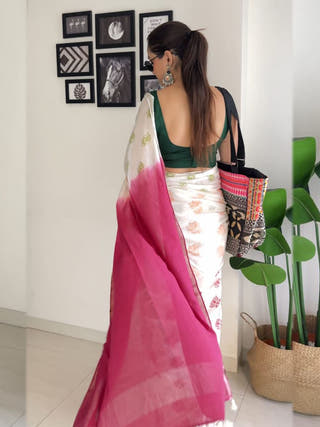 Lotus Trio Colour Saree