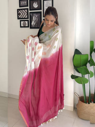 Lotus Trio Colour Saree