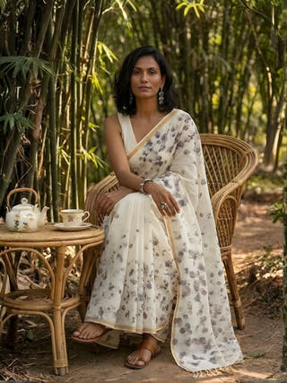Shadow Petals Saree