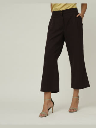 Tencel & Organic Cotton Solid Slip Top with Long Shirt and Wide Leg Pant 3-Piece Co-ord Set - Tencel & Organic Cotton coord set for women in Dusty Pink & Navy color