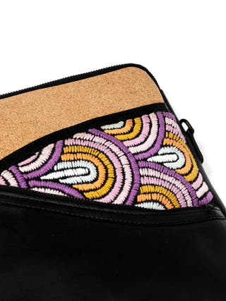 Acacia Vegan Leather Laptop Sleeve Black