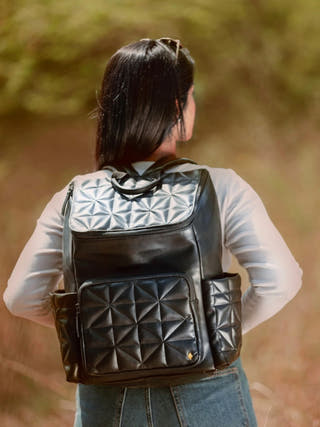 Black Noir Vegan Leather Bagpack