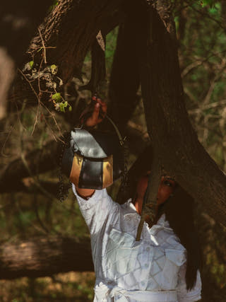 Aurora Vegan Leather Sling Black