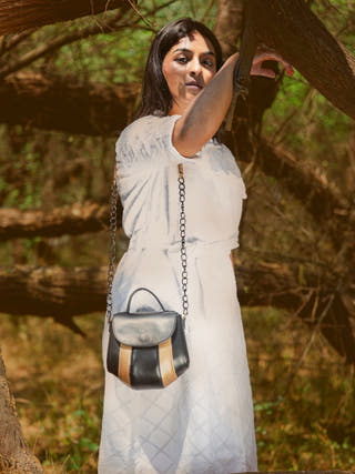 Aurora Vegan Leather Sling Black