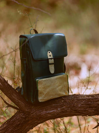 Arden Vegan Leather Bagpack Green