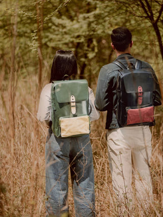 Arden Vegan Leather Bagpack Green