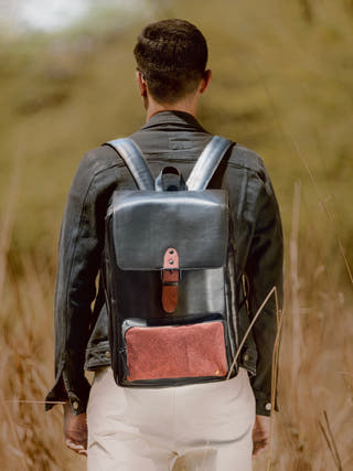 Arden Vegan Leather Bagpack Black
