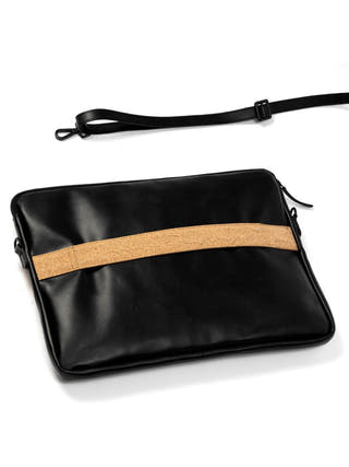Acacia Vegan Leather Laptop Sleeve Black