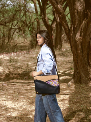 Acacia Vegan Leather Laptop Sleeve Black